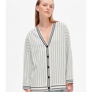 Cissi Long Sleeved Striped V-Neck Cardigan
